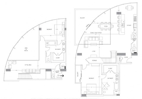 Floor plan for 2 beds, 2.5 baths, 2741 sqft